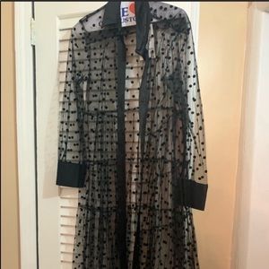 Zara Sheer Tulle Cardigan Dress